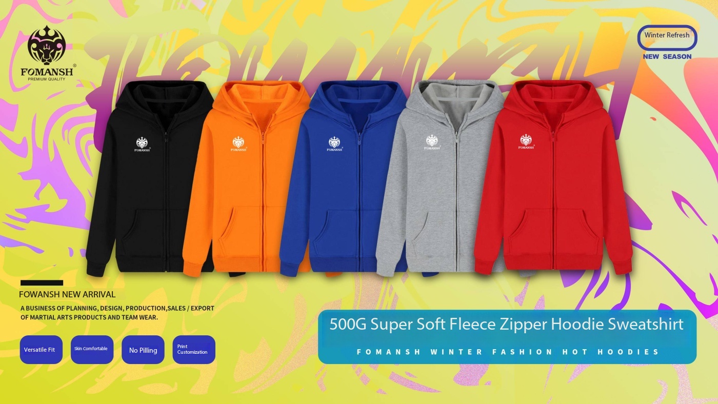 500 GSM Super Soft Zipper Hoodie